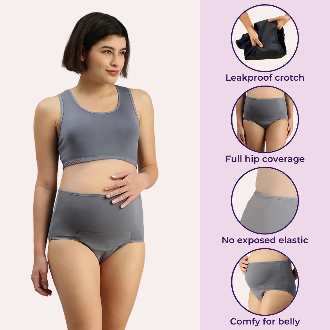 Postpartum Underwear Steel Grey