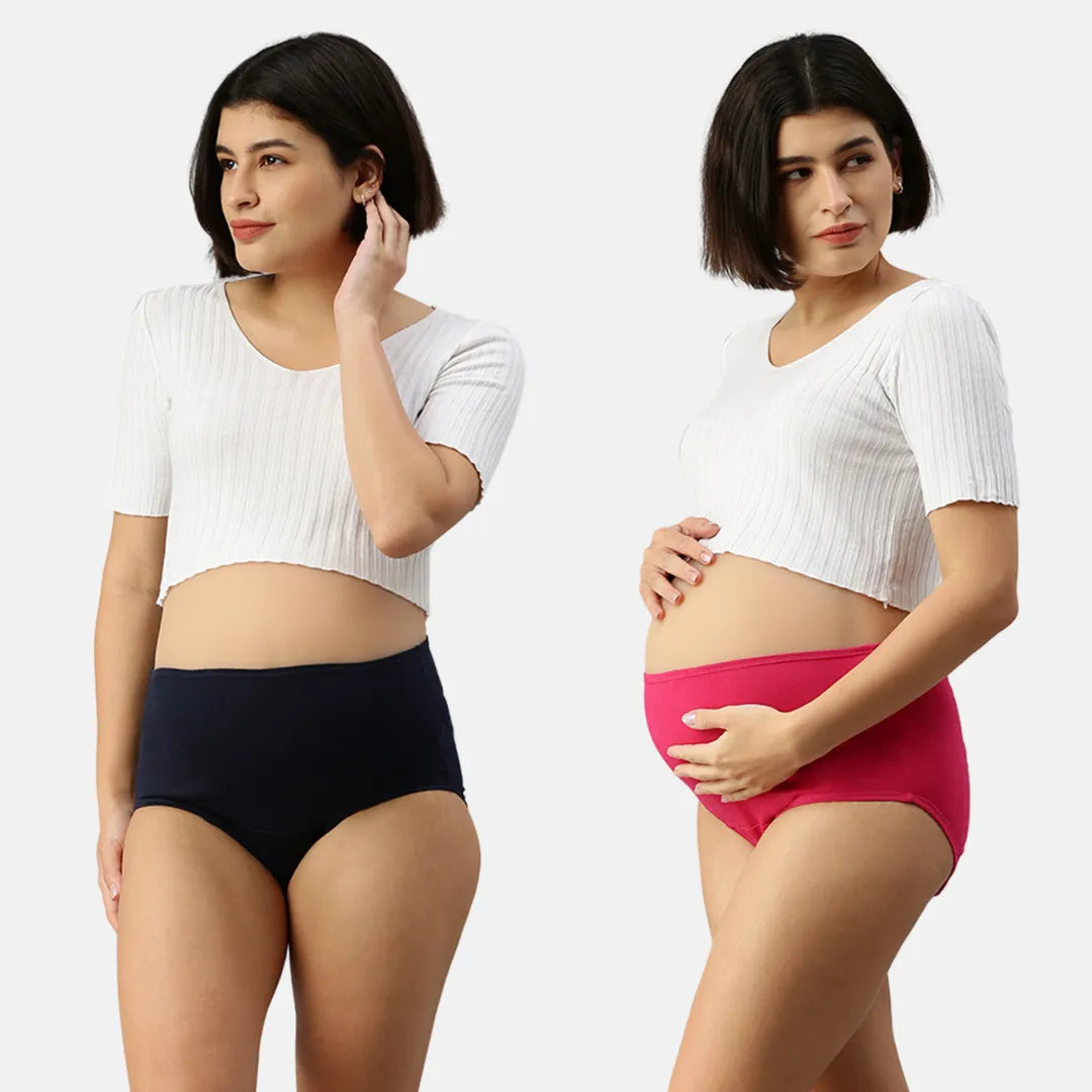 pregnancy Hygiene panties Navy Blue & Dark Pink 