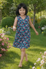 A video reference for girls cotton nightgown blue floral aop