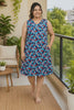 A video reference for night gown plus size blue floral aop