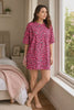 A video reference for women oversized tee shirt candy hearts aop