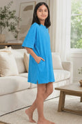 A video reference for teen cotton t-shirt bright blue