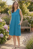 A video reference for v neck nightgown women peacock blue
