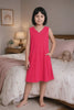 A video reference for girls cotton nightdress dark pink