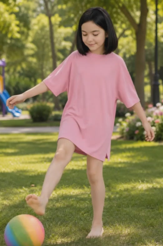 A Video Reference For Girl Oversized T-Shirts Orchid Purple