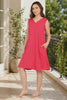 A video reference for v neck cotton nighty women dark pink