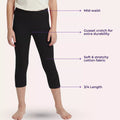 Short Leggings For Teens Main Features-Black