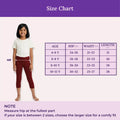 size chart for girl cropped leggings-maroon
