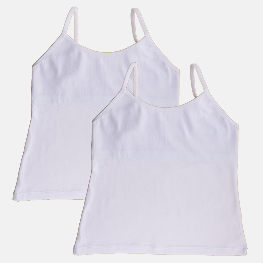 white Camisole With Built In Bra Pack Of 2