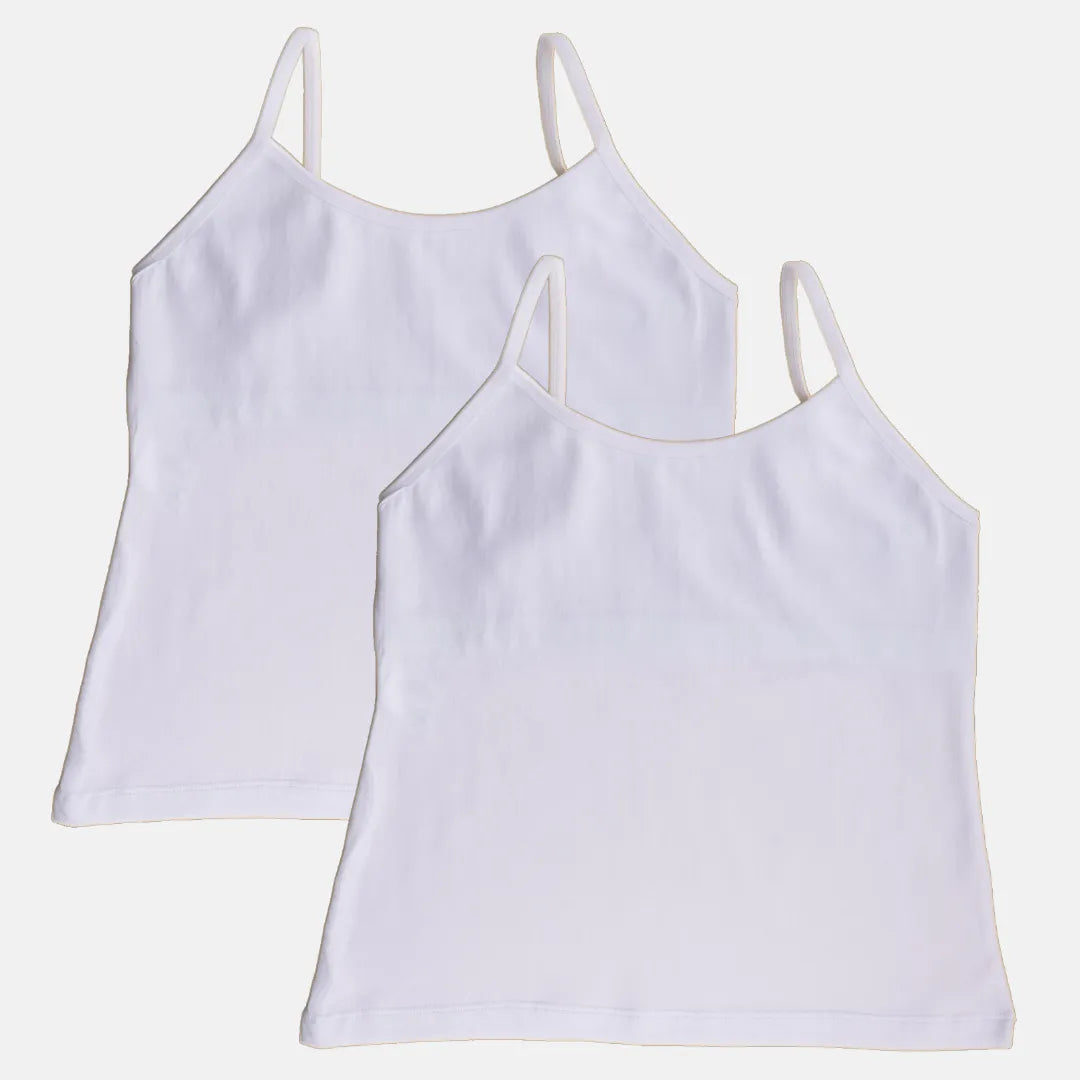 white Camisole With Built In Bra Pack Of 2