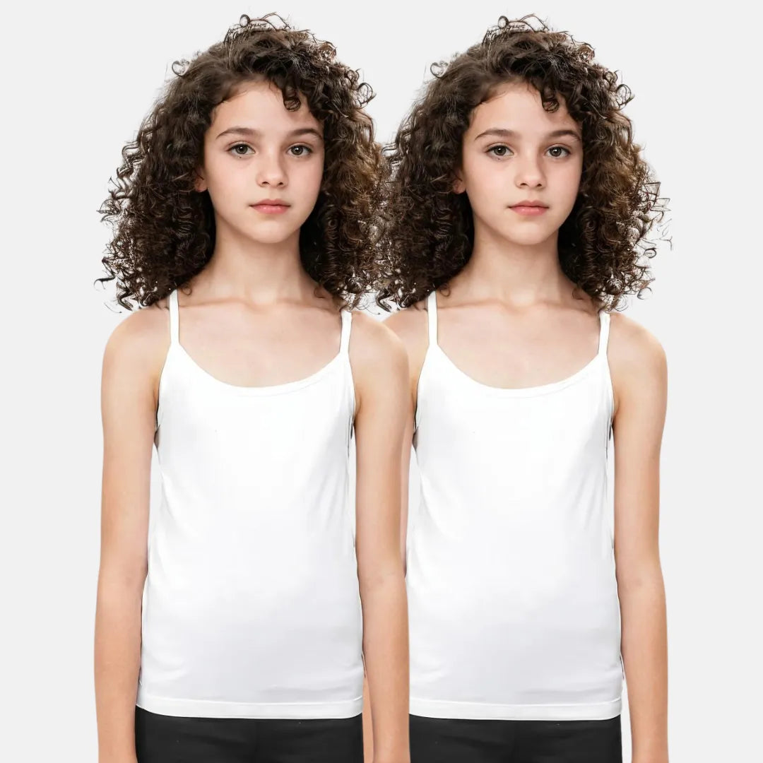 white Camisole With Built In Bra Pack Of 2