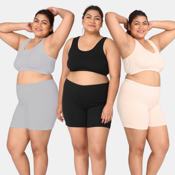 Undershorts For Curvy Women  | Full Hip Coverage | Protects Against Inner Thigh Chafing | 3 Pack