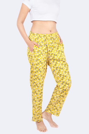 Yellow Heart Print Pyjama