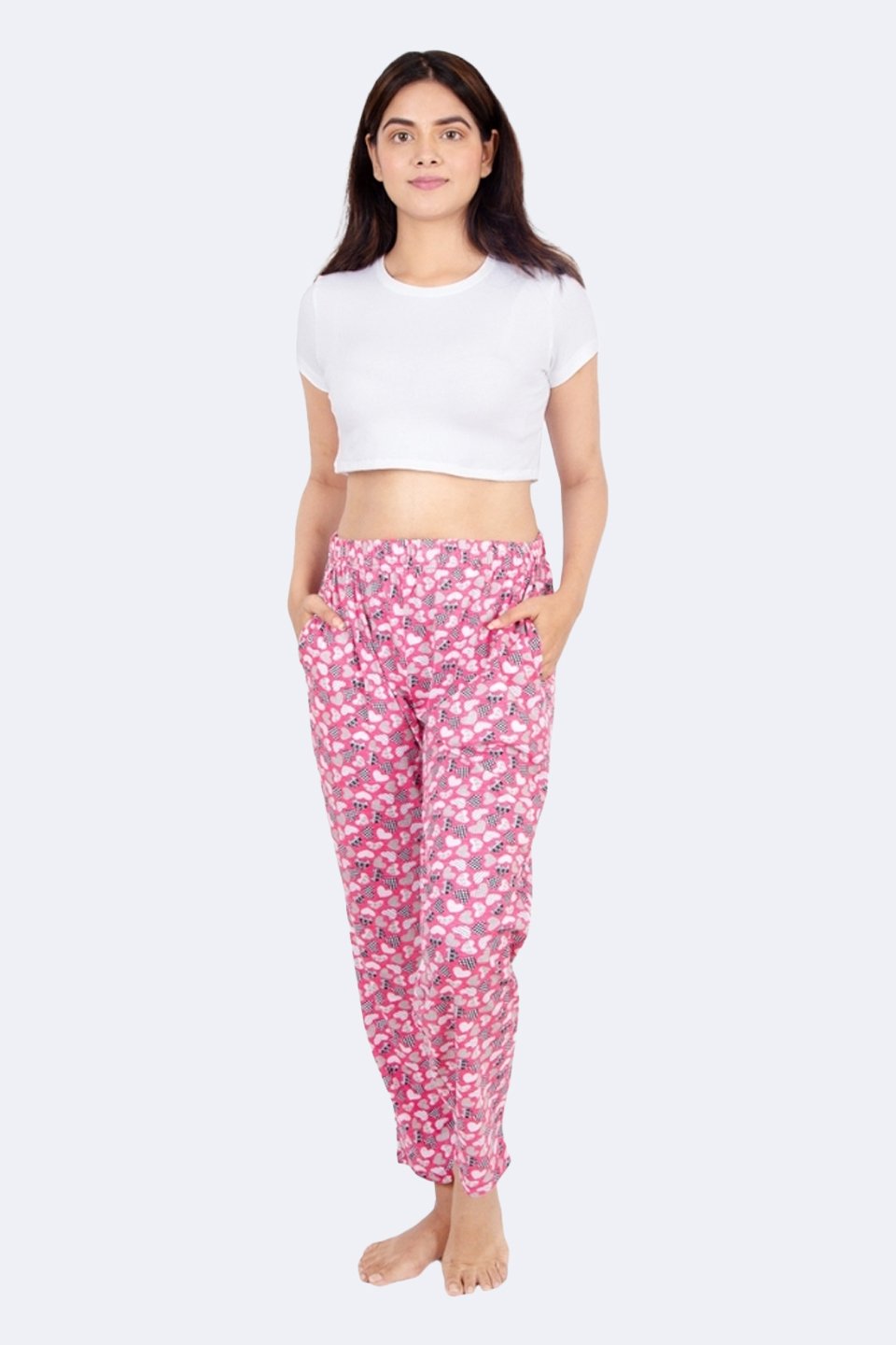 Pink Heart Print Pyjama